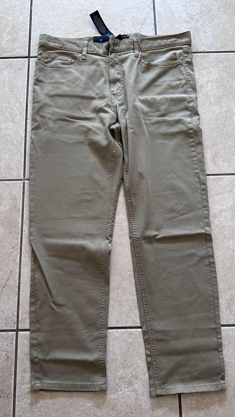 Banana Republic Men's Chino Pants Size 36x30 Khaki Tan Stretch Flat Front NWT